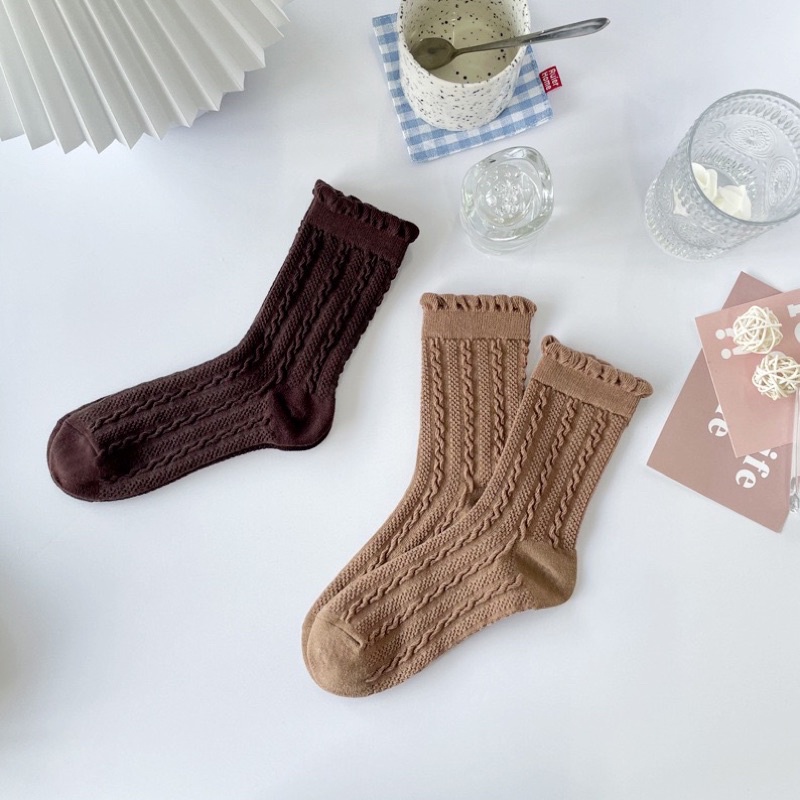 Tất Nữ Cổ Cao - Kitkat Socks, Vớ Lollita Màu Vintage Best Seller - SET41