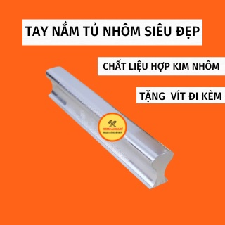 Phụ kiện cửa nhôm Tay cầm nắm tủ nhôm cao cấp các cỡ tặng kèm vít