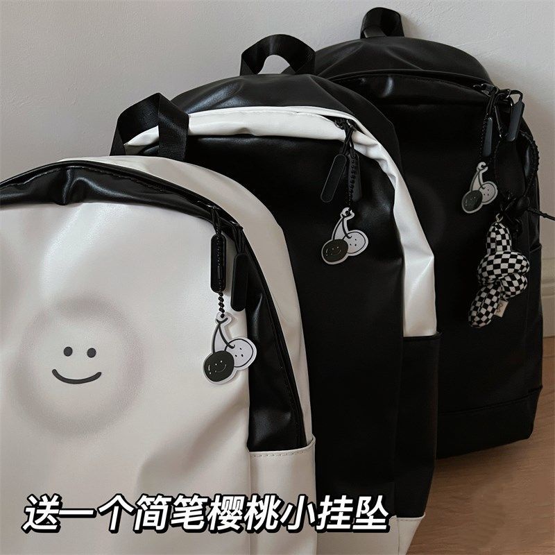 Ba Lô Da PU Hình Mặt Cười Dễ Thương Cho Nữ