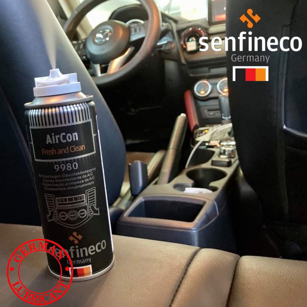 Senfineco Air Con Fresh And Clean 9980 200ml Chất làm sạch và làm thơm mát không khí trong xe loại bỏ vi khuẩn nấm môc