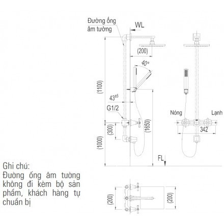 Vòi Sen Tắm Inax Âm Tường Nóng Lạnh BFV-81SEHC , bảo hành chính hãng 02 năm