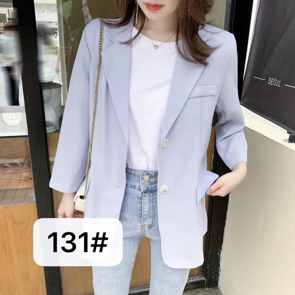 Blazer Maru áo khoác mỏng tay lỡ mùa hè siêu mát form dáng suông Hàn Quốc