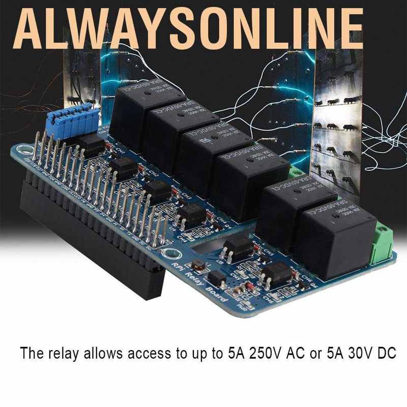 CHANNEL Bản Mạch Mở Rộng 6 Kênh 5a Rpi Cho Raspberry Pi A + / B 2b 3b Gf