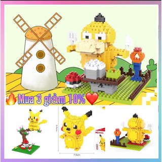 🍕Mua 5 tặng 1 🍕3D Lego elf Pikachu cho đến vịt hoạt hình sáng tạo đồ chơi trẻ em người lớn giải nén khối xây dựng