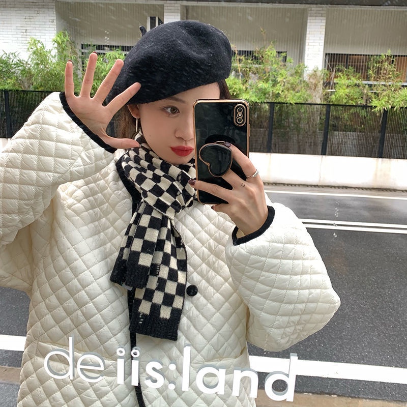 Áo khoác nữ tay dài họa tiết caro thời trang