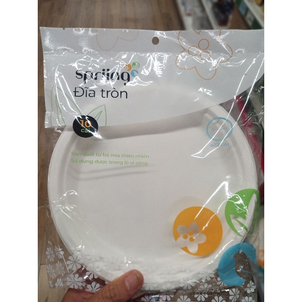 đĩa tròn spring làm từ bã mía 22cm