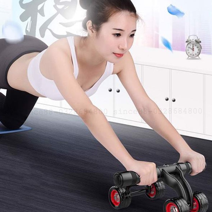 Con Lăn Tập Bụng Đốt Cháy Mỡ 4 Bánh Tặng Kèm Thảm Tập D133