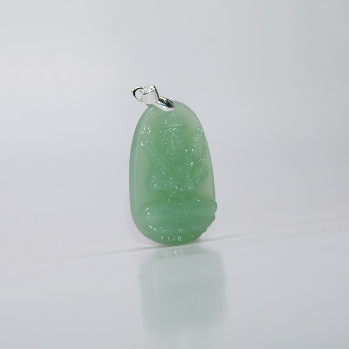 KÈM móc khuyên - Mặt dây chuyền phật Hư Không Tạng Bồ Tát size nhỏ 3.7cm x 2.4cm - Bản mệnh người tuổi Sửu, tuổi Dần