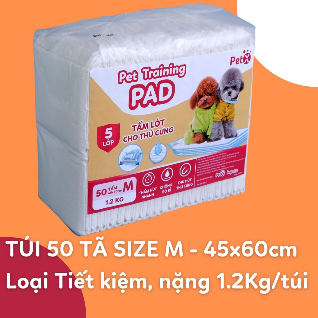 Miếng tã lót khay vệ sinh lồng chuồng, sàn xe cho chó mèo, thú cưng siêu thấm hút (bán lẻ từng tấm) PetX