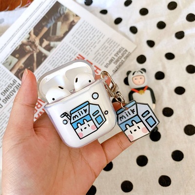 Vỏ bảo vệ hộp sạc tai nghe Airpod 1/2/Pro i11 i12 AirPods Pro bằng nhựa dẻo trong suốt in họa tiết hoạt hình xinh xắn