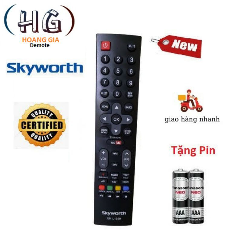 Điều khiển tivi Skyworth RM-L1359 - Hàng tốt 100%