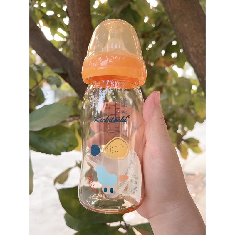 Bình Sữa Kichilachi PPSU Cổ Rộng 160/260ml Núm Ti Siêu Mềm