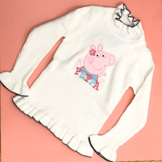 Áo len cao cổ peppa pig cho bé gái