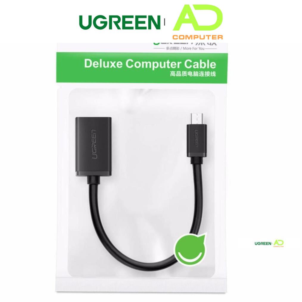 Dây Micro USB 2.0 OTG dạng tròn + dạng dẹt dài 10-12cm UGREEN US133 - Hàng phân phối chính hãng - Bảo hành 18 tháng