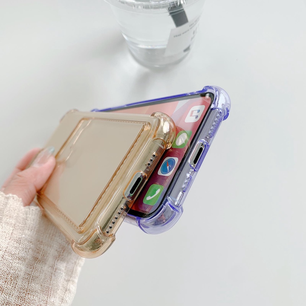 Silicone Ốp Điện Thoại Silicon Kèm Ngăn Đựng Thẻ Chống Sốc Cho iphone 15 14 13 12 11 pro xs max x xr 7 8 se 2020