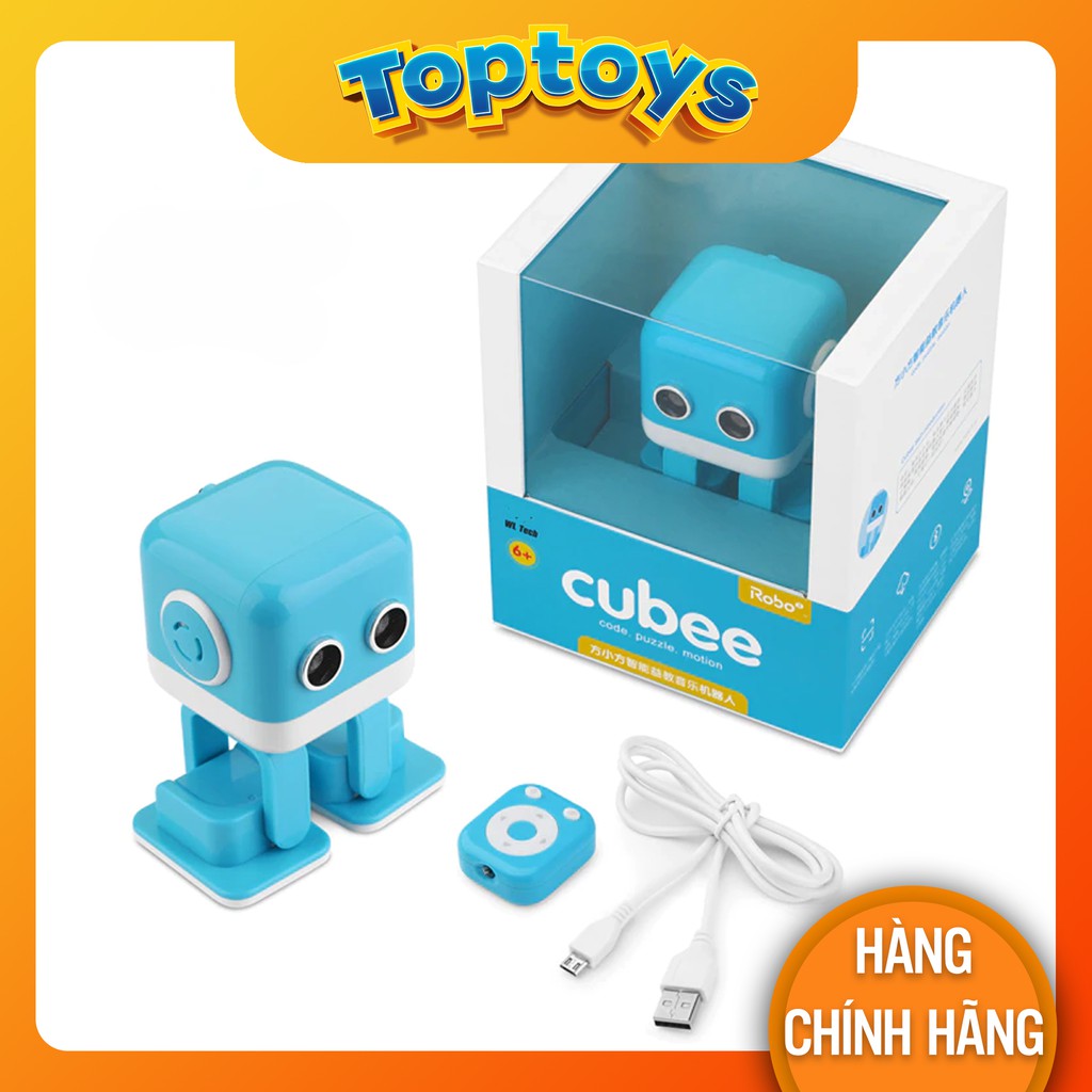 Loa Bluetooth hình Robot Cubee nhảy múa theo nhạc & biểu lộ cảm xúc, điều khiển qua ứng dụng điện thoại