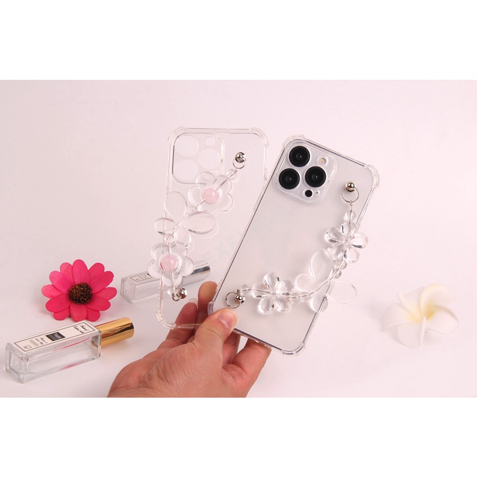 Ốp Điện Thoại TPU Mềm Trong Suốt Hình Bướm Có Dây Đeo Cho iPhone 7 8 + Plus 13 12 11 Pro max X XR XS max SE2020 2022