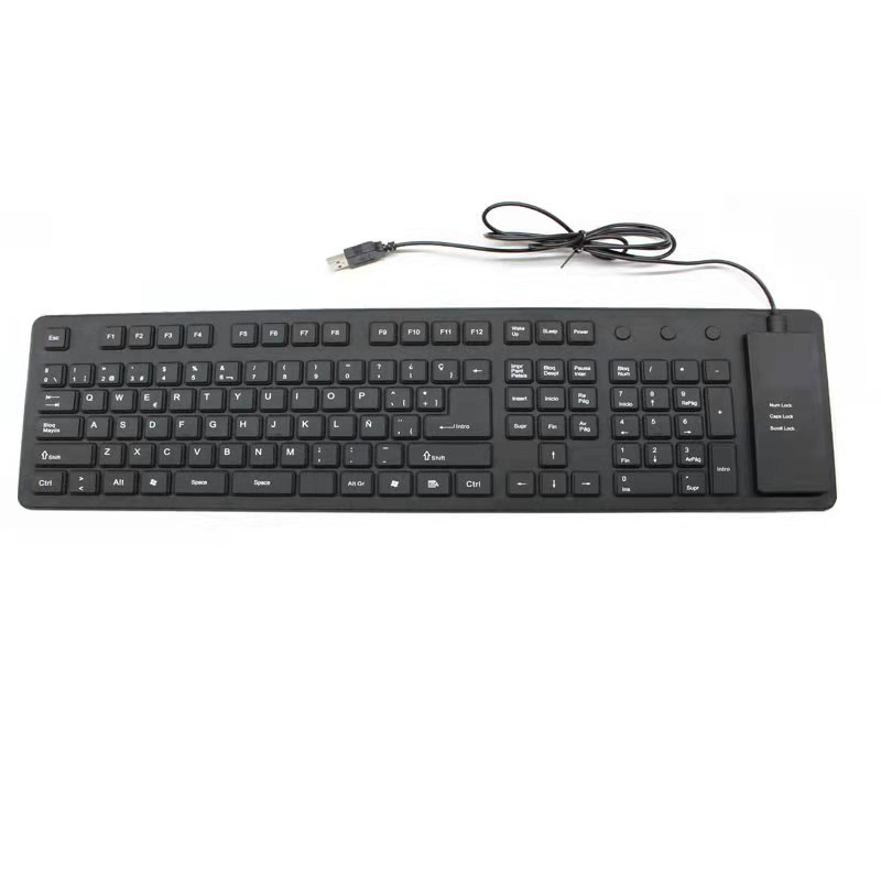 Bàn Phím Silicone Cao Su Mềm Chống Nước 109 Phím Có Thể Gập Lại Cho Laptop Notebook