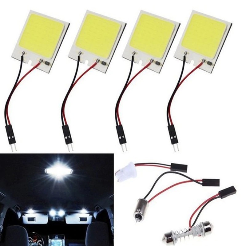 Đèn Led Chân T10 Siêu Sáng Với 48SMD COB Gắn Trần, Đèn Nội Thất Ô Tô Ánh Sáng Trắng