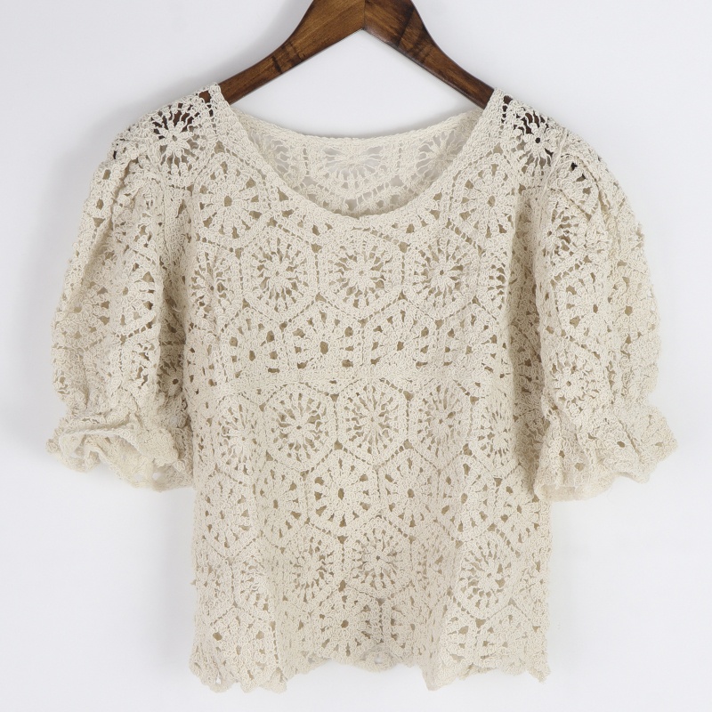 Áo Croptop Dệt Kim Tay Lỡ Cổ Chữ V Thời Trang Mùa Hè Cho Nữ