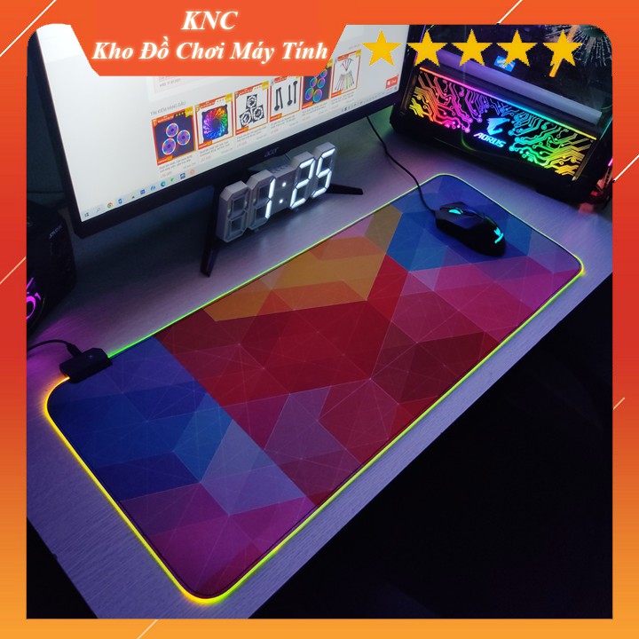 Mouse Pad, bàn di chuột, lót di chuột tích hợp Led RGB sáng viền,phiên bản Overlay 2 kích thước 80cm x 30cm dày 4mm