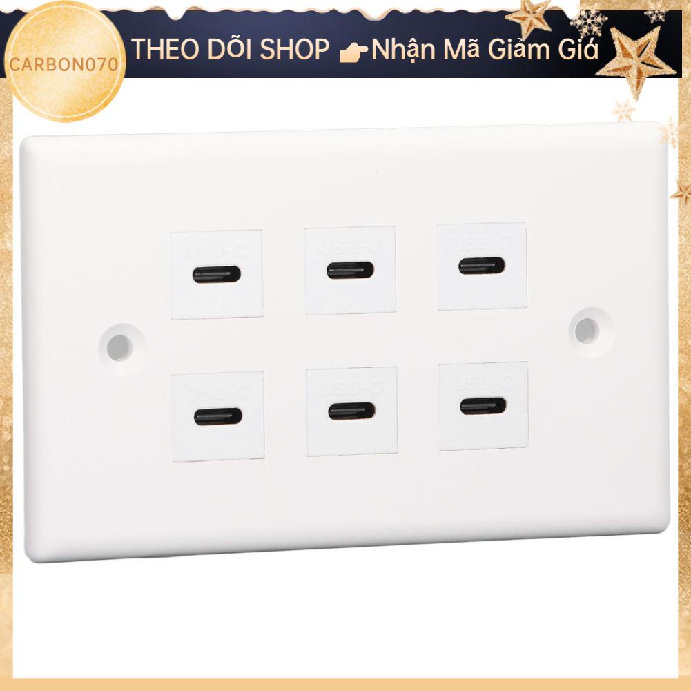 Carbon070 Ổ cắm 6 cổng USB Loại C treo tường Khả năng ứng dụng rộng rãi Đầu cho văn phòng kinh doanh