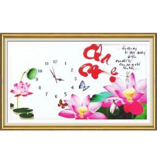 Tranh thêu đồng hồ cha mẹ 222543