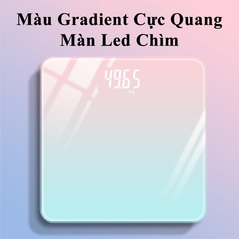 Cân Điện Tử Sức Khỏe Mặt Kính Cường Lực  Trọng Lượng Tối Đa 180kg Sạc USB Màn Hình Hiển Thị LCD Vt162