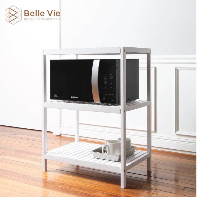 [Xả Kho] Kệ Để Lò Vi Sóng 3 Tầng BelleVie Kệ Bếp Gỗ Đa Năng Oven Rack 3F