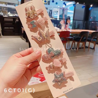 Set 6 kẹp tóc style Hàn Quốc cho bé