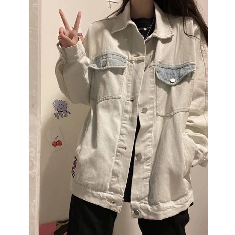 Áo khoác Denim trắng