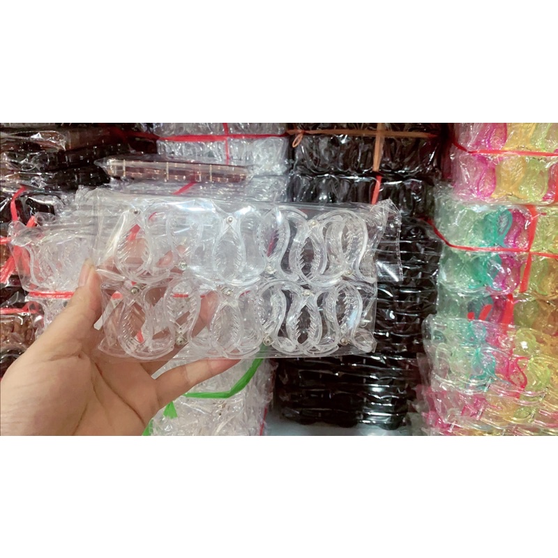 Sét kẹp tóc càng cua mix màu vỉ 12 cặp