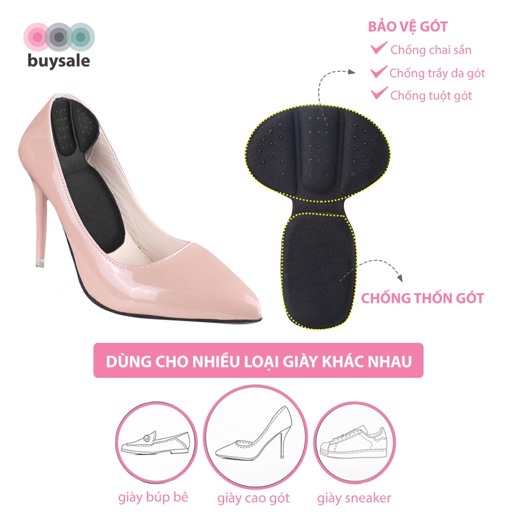 Lót giày bảo vệ gót chân giúp chống trầy da và chống thốn gót thiết kế kiểu vỏ sò ôm trọn gót chân - buysales - BSPK274