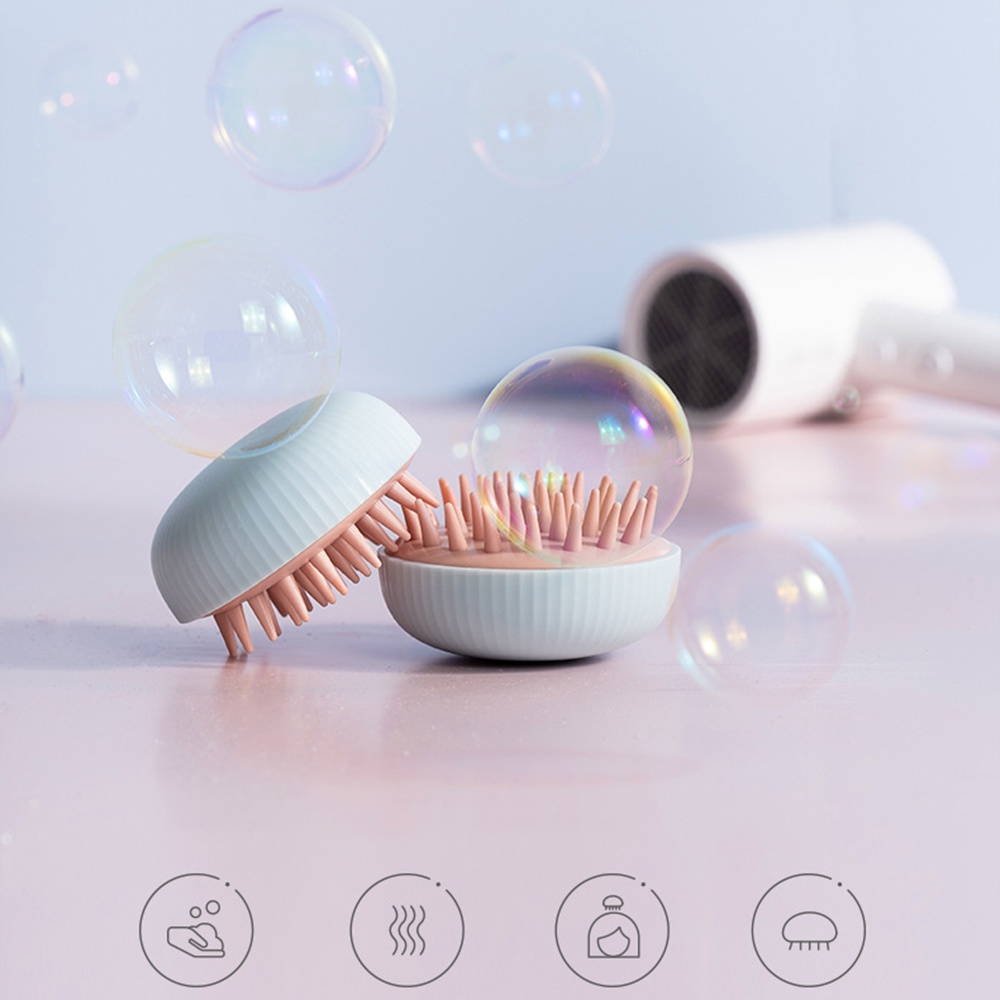 (Hàng Mới Về) 1 Bàn Chải Silicon Mềm Nhiều Màu Sắc Dùng Massage Da Đầu Khi Tắm