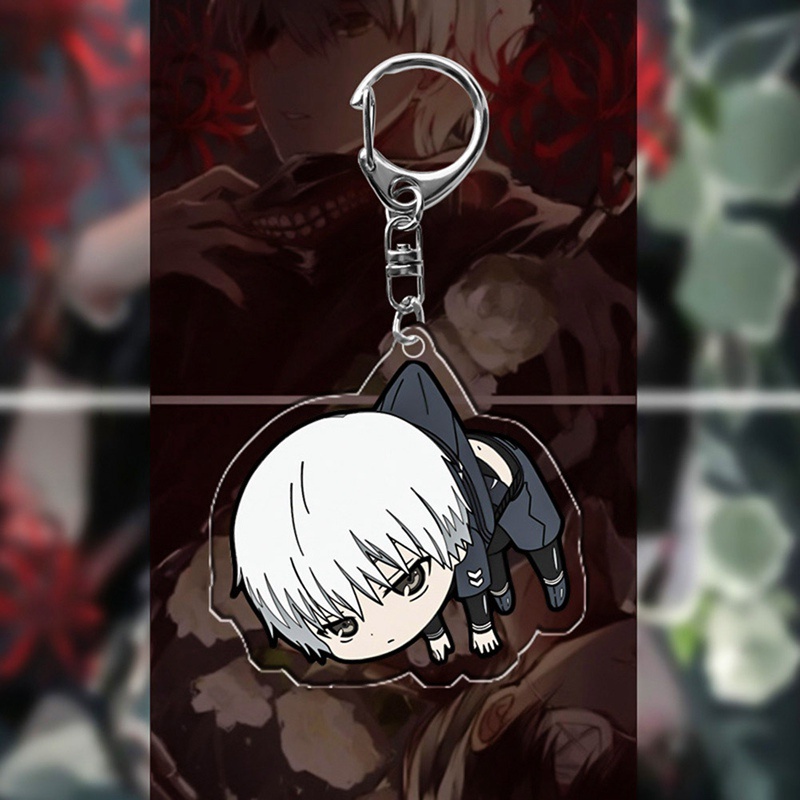 Móc khóa mặt hình nhân vật Ken Kaneki trong anime Tokyo Ghoul đáng yêu