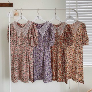 VÁY HOA NHÍ LỤA HÀN VINTAGE HÀN QUỐC