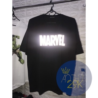 ÁO THUN CỔ TRÒN CAO CẤP UNISEX 100% COTTON PHẢN QUANG BẠC MARVEL SIÊU ĐẸP