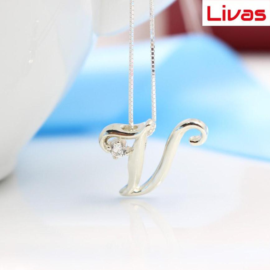 Dây chuyền bạc nữ mặt chữ V đẹp DCN0245 - Trang Sức LIVAS