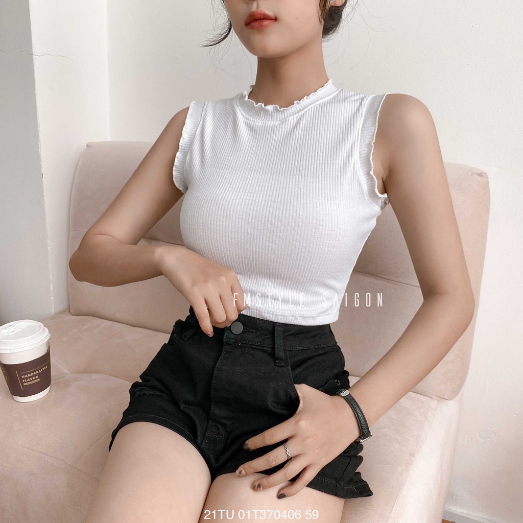 Áo thun 3 lỗ VM STYLE cuốn biên ulzzang thời trang nữ 22ATU02T371103 | BigBuy360 - bigbuy360.vn
