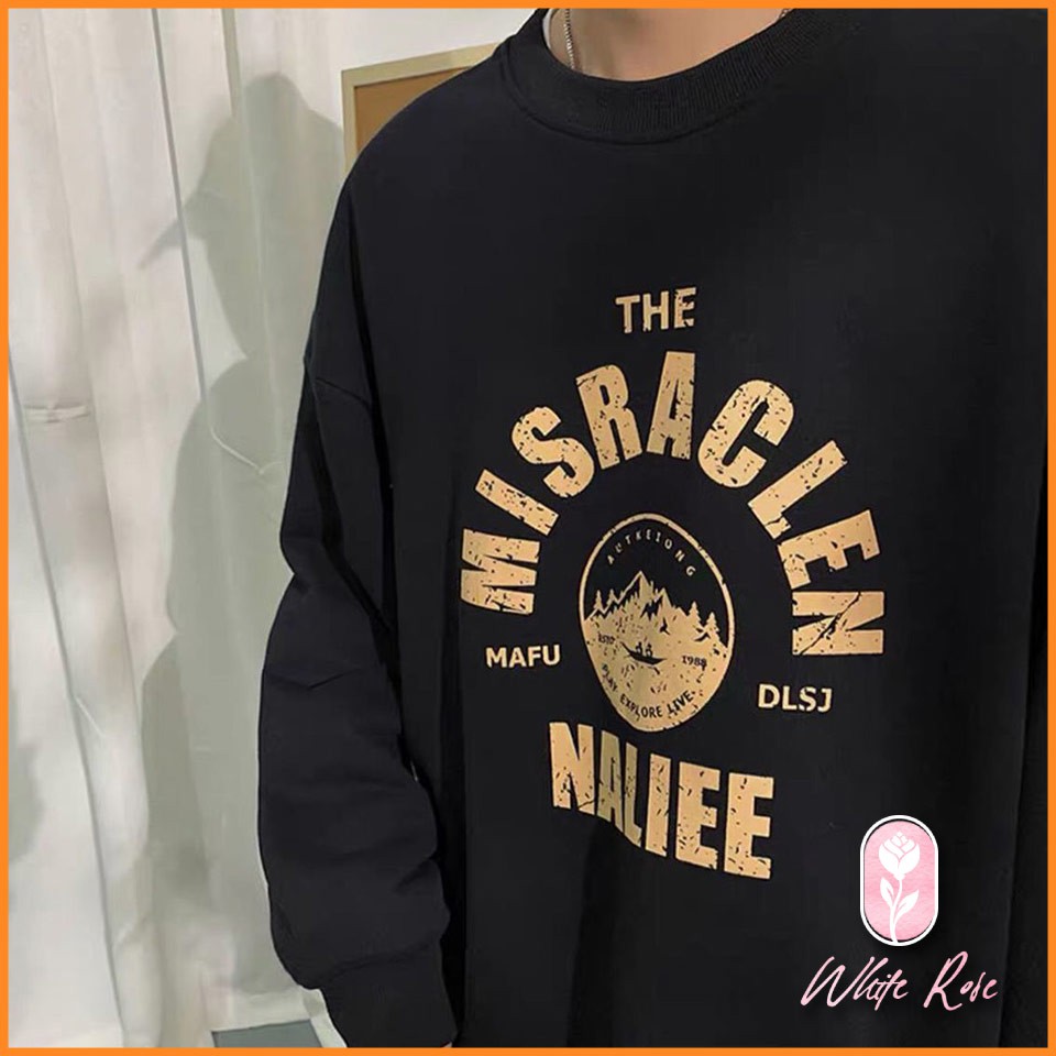 Áo Sweater Tay Dài Dáng Rộng In Chữ Phong Cách Hàn Quốc Dễ Thương Cho Nữ NALIEE BORAM SG