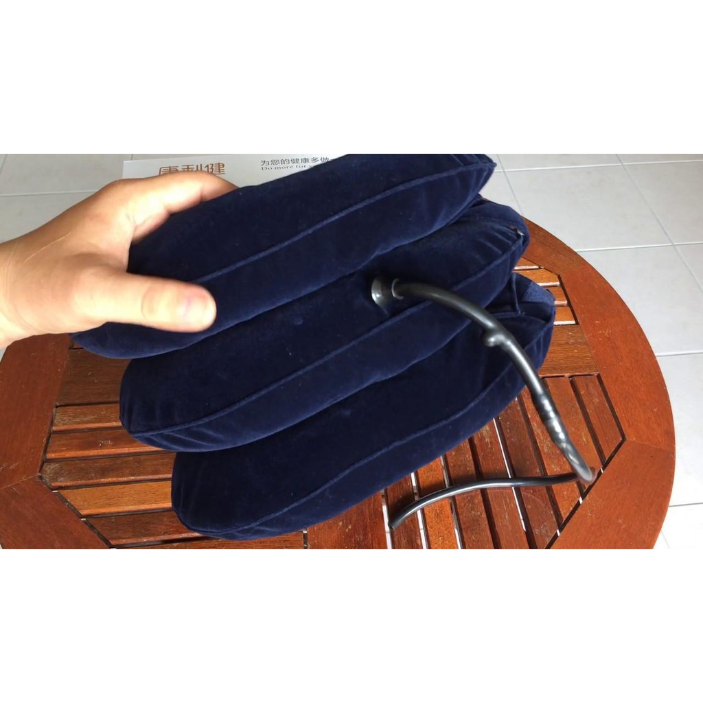 Đai Gối Hơi Massage Hỗ Trợ Điều Trị Liệu Kéo Giãn Đốt Sống Cổ 3 Tầng