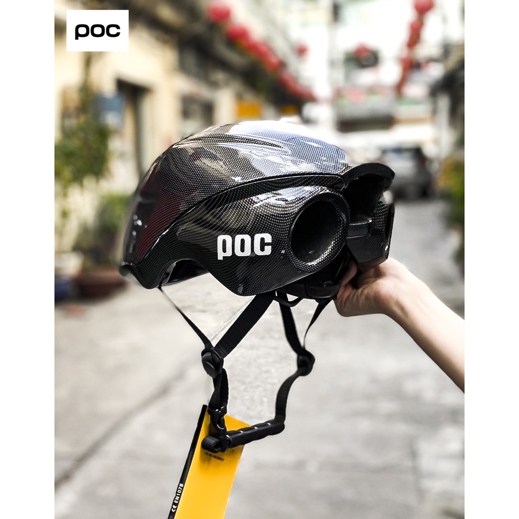 Nón thể thao POC 02 Ống Bô VÂN CACBON MINI tặng túi đựng nón và hộp