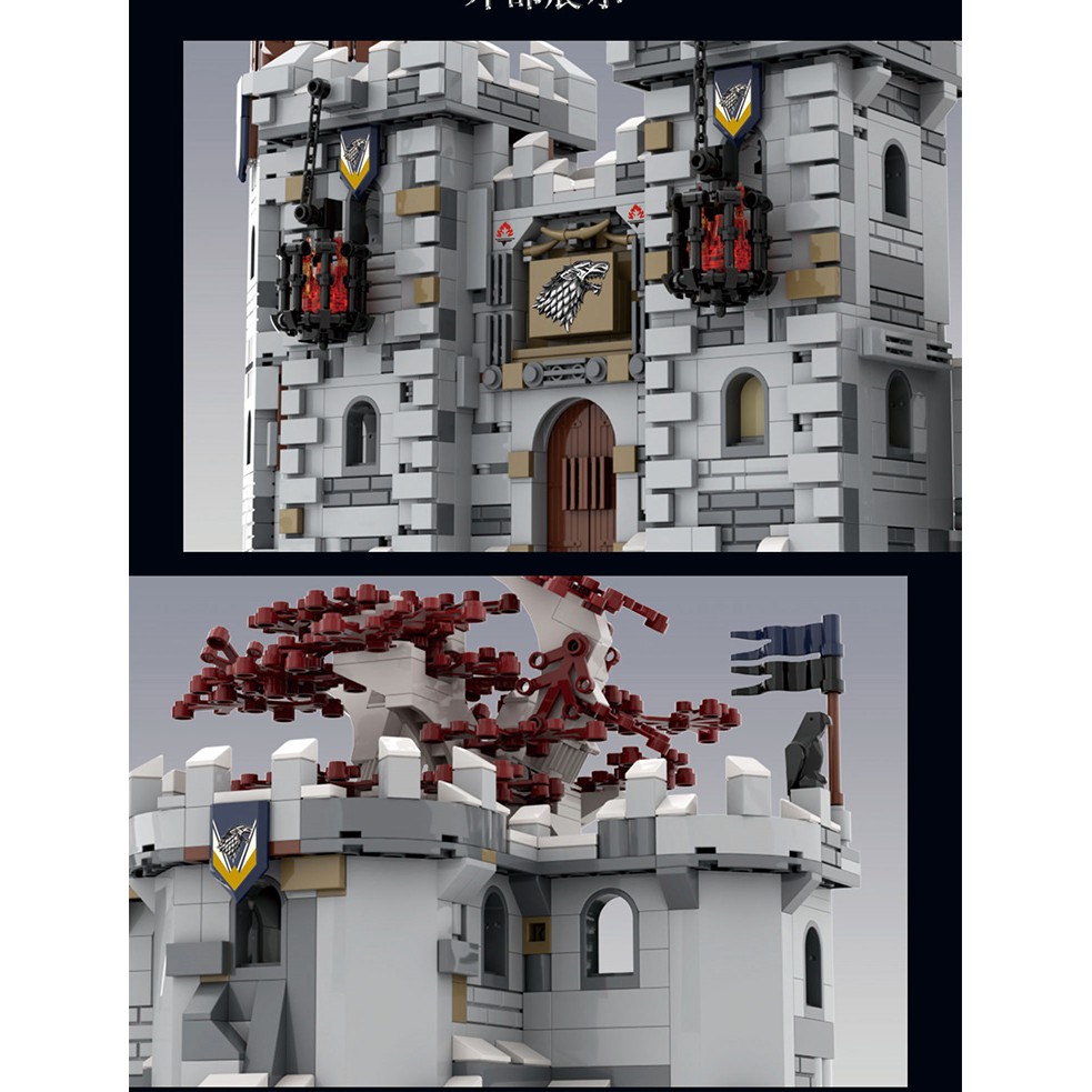 Đồ chơi Lắp ghép Mô hình  Drama Game of Thrones Winterfell Castle dragon MOC-39717 Figures Model K101