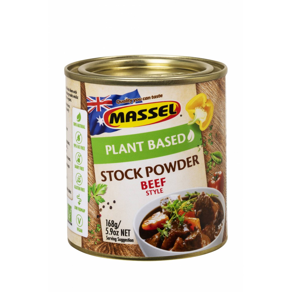 Hạt nêm Massel 100% không bột ngọt 168gr Vị bò - Massel Premium Stock Powder Beef Style