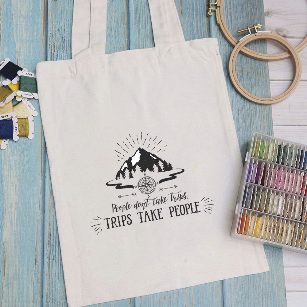 Túi vải túi Tote TRAVEL - Mẫu 3 vải canvas dày đẹp cho nữ có khóa miệng đi học đi chơi. In hình theo yêu cầu