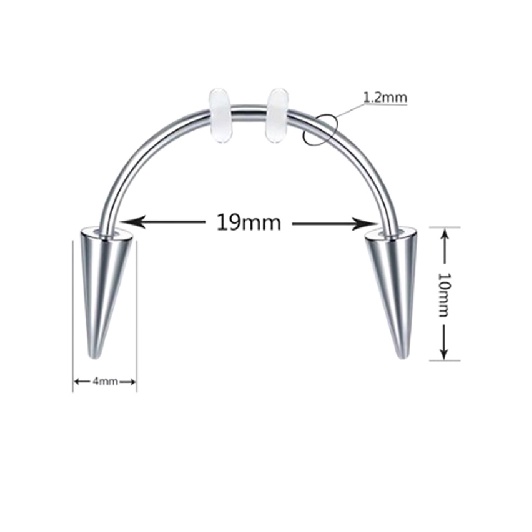 Răng Giả Nhọn Inox Titan Thép C Thanh Ma cà rồng Răng nanh Răng Môi Xuyên Đồ trang sức có gai nhọn