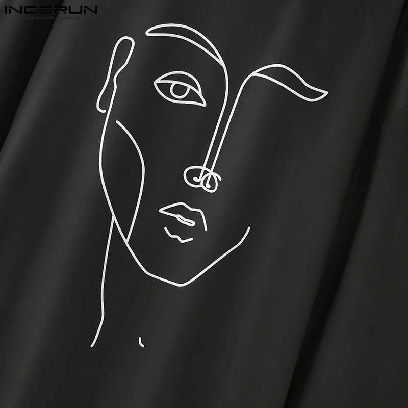 Áo khoác kimono Incerun mềm in họa tiết trừu tượng thời trang Harajuku cho nam