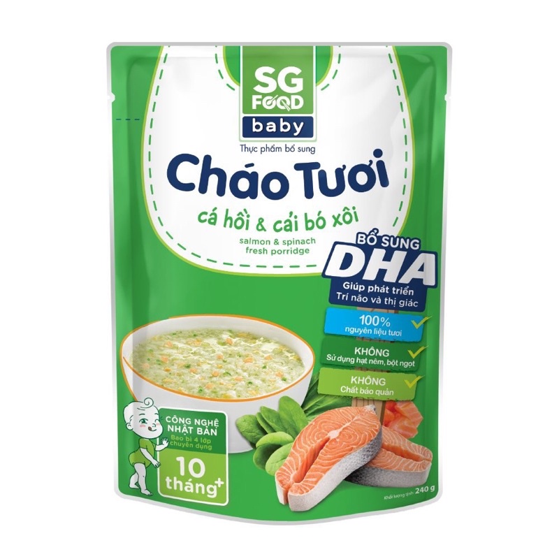 Cháo Tươi Baby SG Food - Gà/Thịt Thăn/Bò/Cá Hồi/Tôm