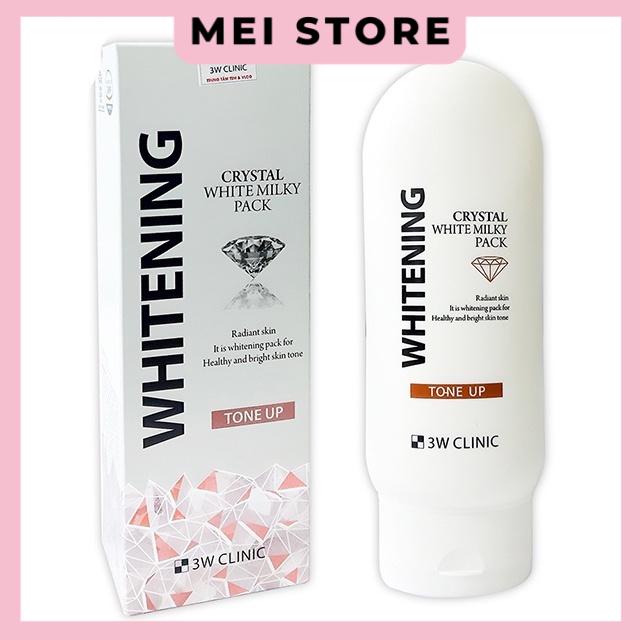 Kem Dưỡng Trắng Toàn Thân 3W Clinic Whitening Crystal White Milky Pack Tone Up 200ml
