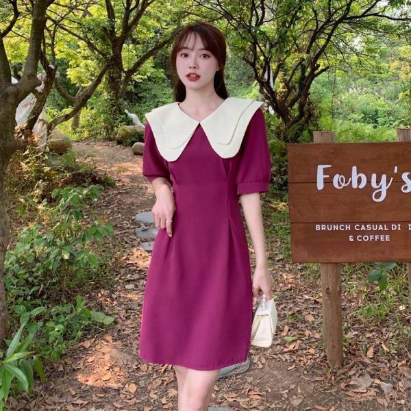 Đầm PERTY dáng chữ A cổ búp bê phong cách Hàn Quốc thời trang mùa hè dành cho nữ